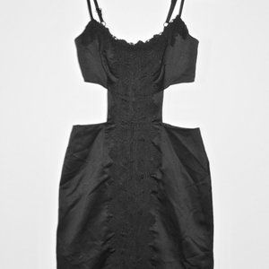 Silk Black Dress with Lace